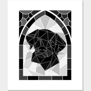 Stained Glass Black Labrador Retriever Posters and Art